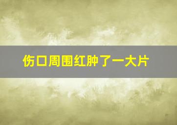 伤口周围红肿了一大片