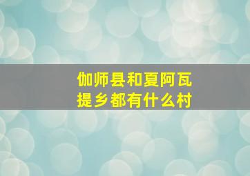 伽师县和夏阿瓦提乡都有什么村