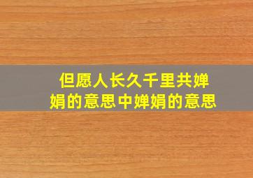 但愿人长久千里共婵娟的意思中婵娟的意思