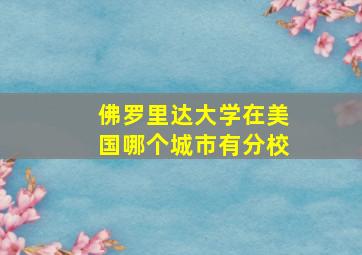 佛罗里达大学在美国哪个城市有分校