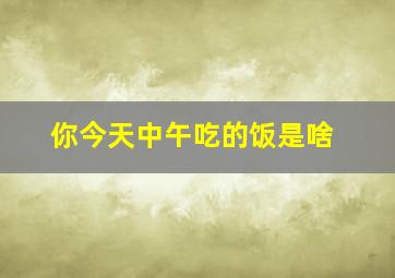 你今天中午吃的饭是啥