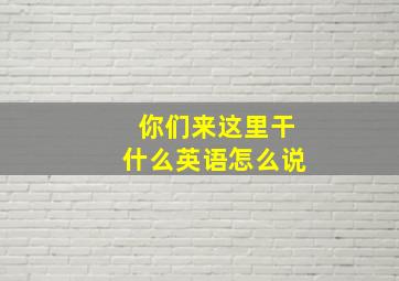 你们来这里干什么英语怎么说