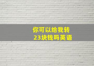 你可以给我转23块钱吗英语