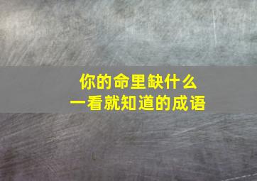 你的命里缺什么一看就知道的成语