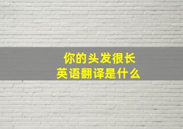 你的头发很长英语翻译是什么