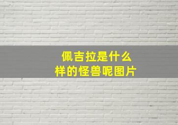 佩吉拉是什么样的怪兽呢图片