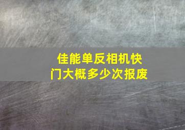 佳能单反相机快门大概多少次报废