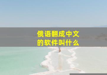 俄语翻成中文的软件叫什么