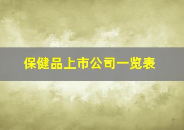 保健品上市公司一览表