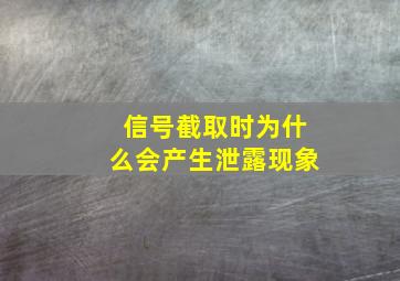 信号截取时为什么会产生泄露现象