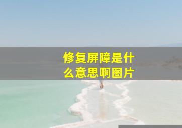 修复屏障是什么意思啊图片