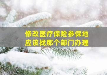 修改医疗保险参保地应该找那个部门办理