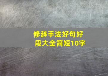 修辞手法好句好段大全简短10字