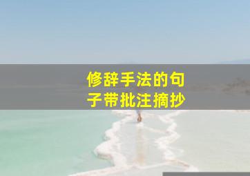 修辞手法的句子带批注摘抄