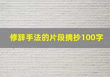 修辞手法的片段摘抄100字