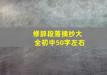 修辞段落摘抄大全初中50字左右