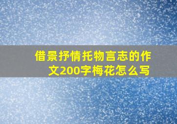 借景抒情托物言志的作文200字梅花怎么写