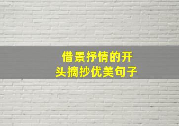 借景抒情的开头摘抄优美句子