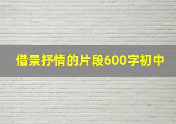 借景抒情的片段600字初中