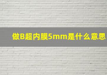 做B超内膜5mm是什么意思