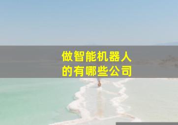 做智能机器人的有哪些公司