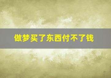 做梦买了东西付不了钱