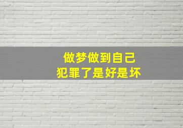 做梦做到自己犯罪了是好是坏