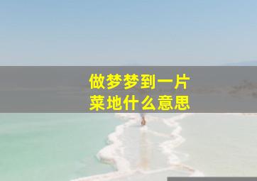 做梦梦到一片菜地什么意思