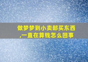 做梦梦到小卖部买东西,一直在算钱怎么回事