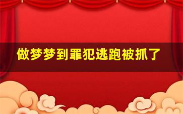 做梦梦到罪犯逃跑被抓了