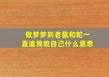 做梦梦到老鼠和蛇一直追我咬自己什么意思