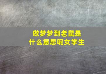 做梦梦到老鼠是什么意思呢女学生