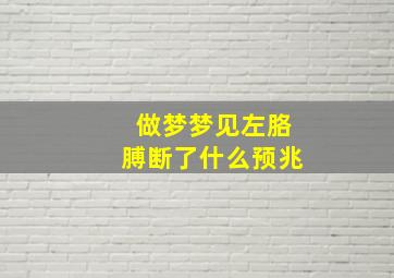 做梦梦见左胳膊断了什么预兆