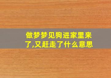 做梦梦见狗进家里来了,又赶走了什么意思