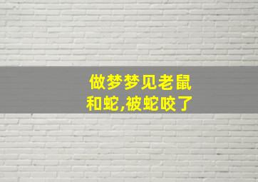 做梦梦见老鼠和蛇,被蛇咬了