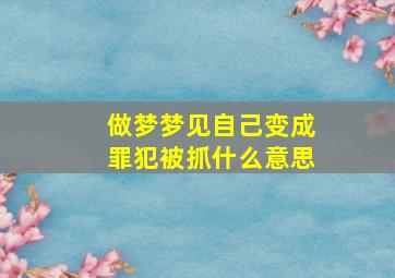 做梦梦见自己变成罪犯被抓什么意思