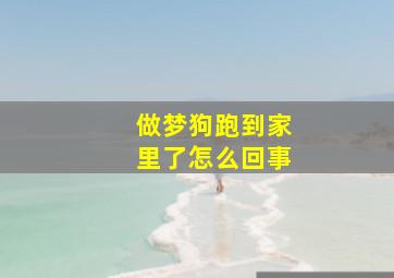 做梦狗跑到家里了怎么回事