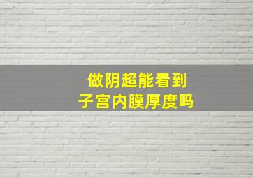 做阴超能看到子宫内膜厚度吗