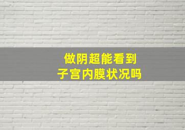 做阴超能看到子宫内膜状况吗