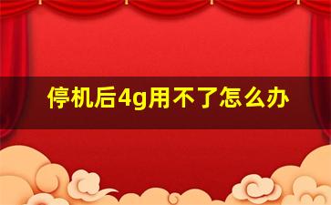 停机后4g用不了怎么办