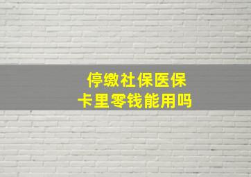 停缴社保医保卡里零钱能用吗