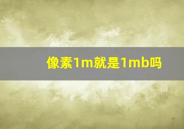 像素1m就是1mb吗