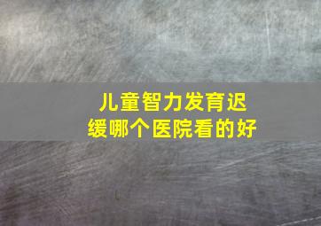 儿童智力发育迟缓哪个医院看的好