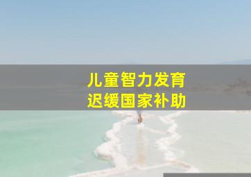 儿童智力发育迟缓国家补助