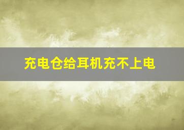 充电仓给耳机充不上电