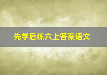 先学后练六上答案语文