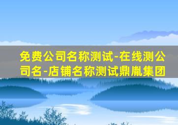 免费公司名称测试-在线测公司名-店铺名称测试鼎胤集团