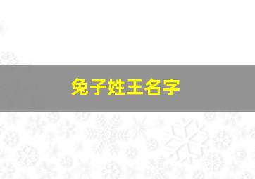 兔子姓王名字