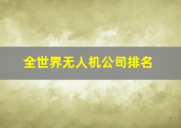 全世界无人机公司排名