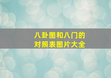 八卦图和八门的对照表图片大全